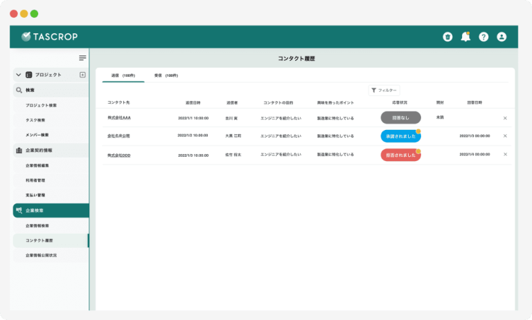 TASCROP コンタクト機能